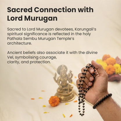 Silver Plated Eternal Karungali Mala - Natural Ebony Wood (Govt. Certified)