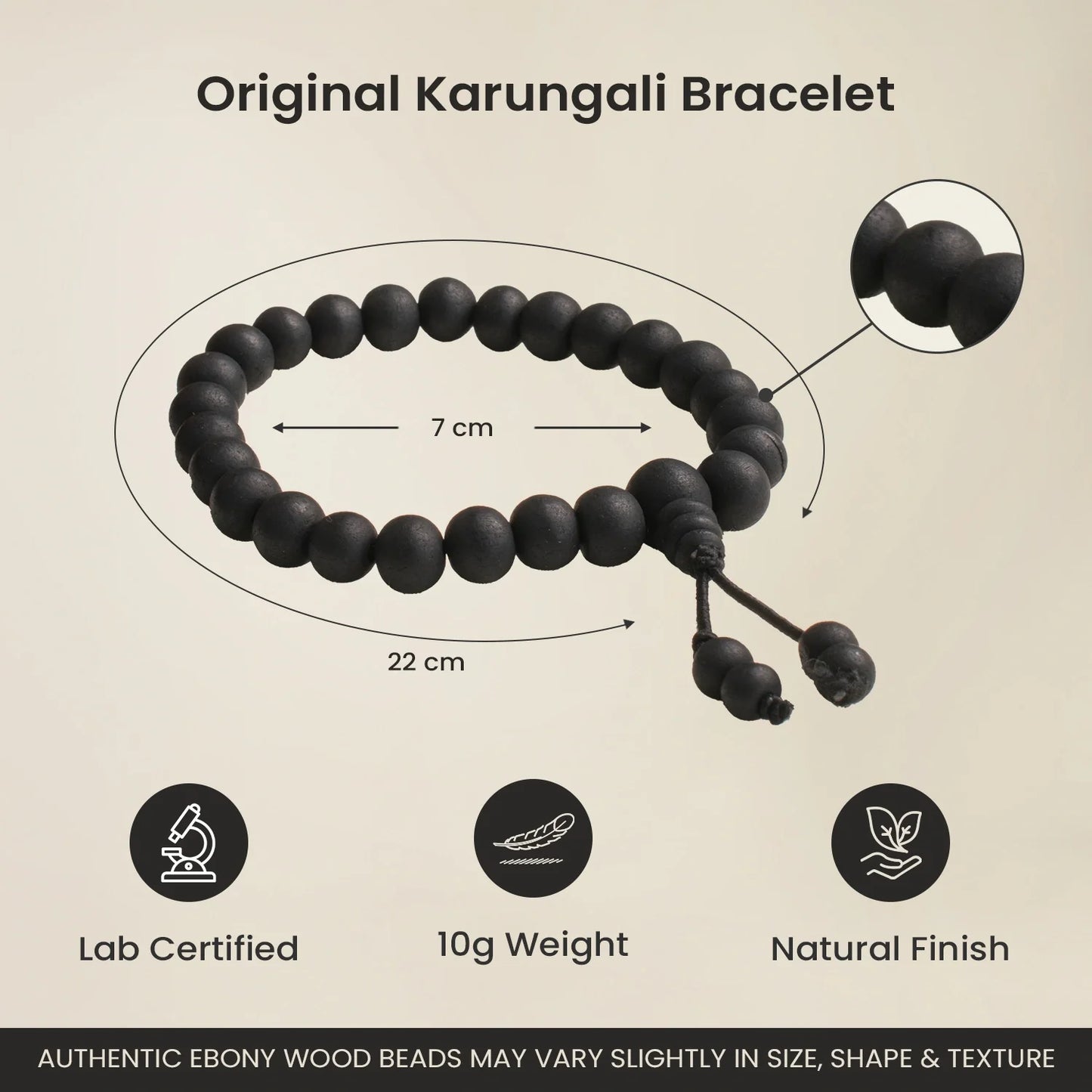 Silver Plated Eternal Karungali Mala - Natural Ebony Wood (Govt. Certified)
