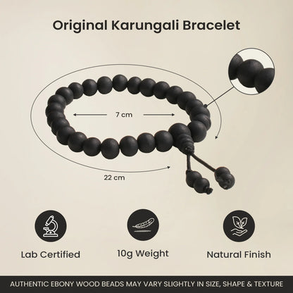 Silver Plated Eternal Karungali Mala - Natural Ebony Wood (Govt. Certified)