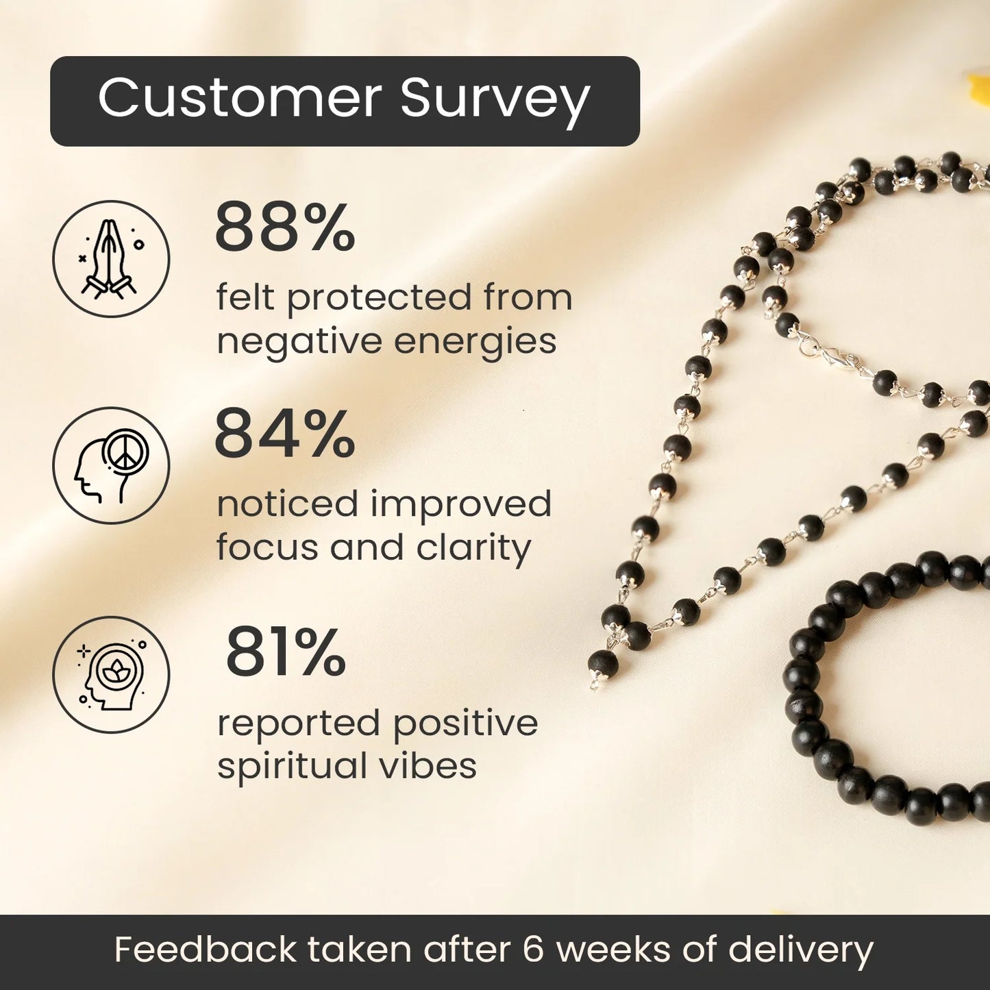 Silver Plated Eternal Karungali Mala - Natural Ebony Wood (Govt. Certified)